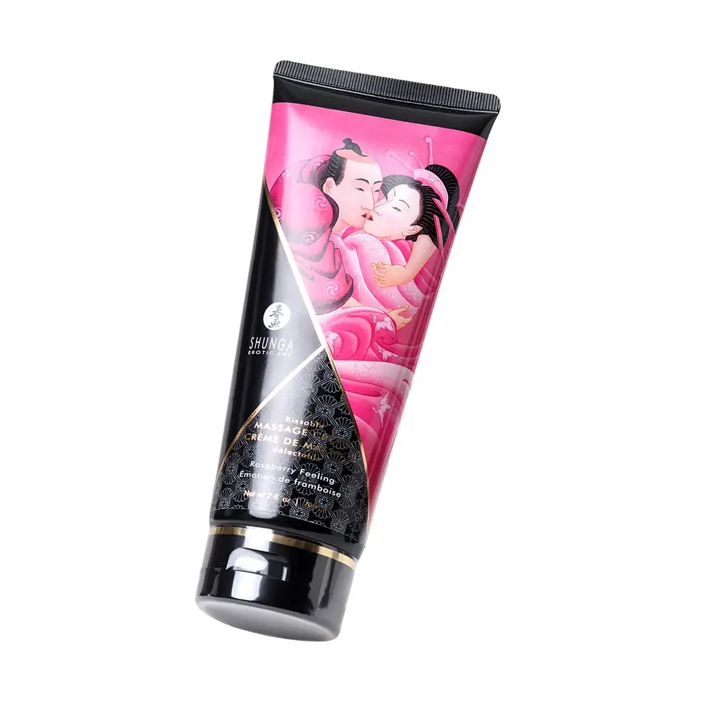 Массажный крем Shunga Raspberry Feeling съедобный со вкусом малины 200 мл|Презервативы| |