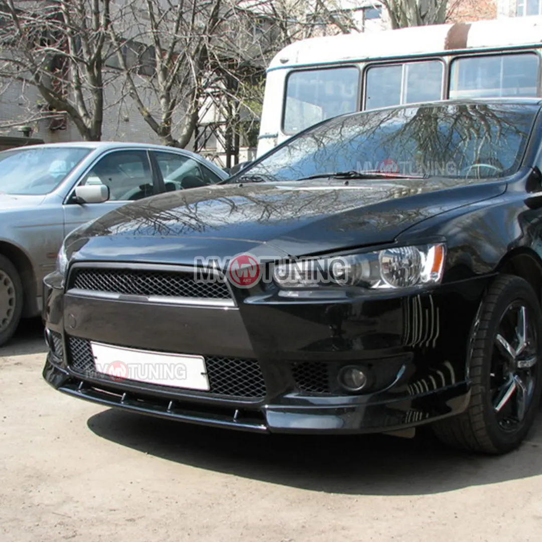 Central lip fangs for Mitsubishi Lancer 10 ABS plastic mv tuning styling zubatka detail exterior trim pad diffuser | Автомобили и