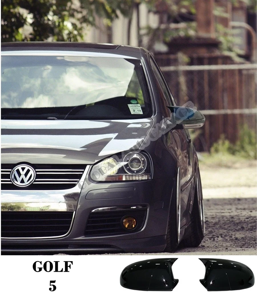 Чехол для зеркала VW Volkswagen GOLF 5 Bat 2003 2004 2005 2006 2007 2008 2009 глянцевое черное крыло