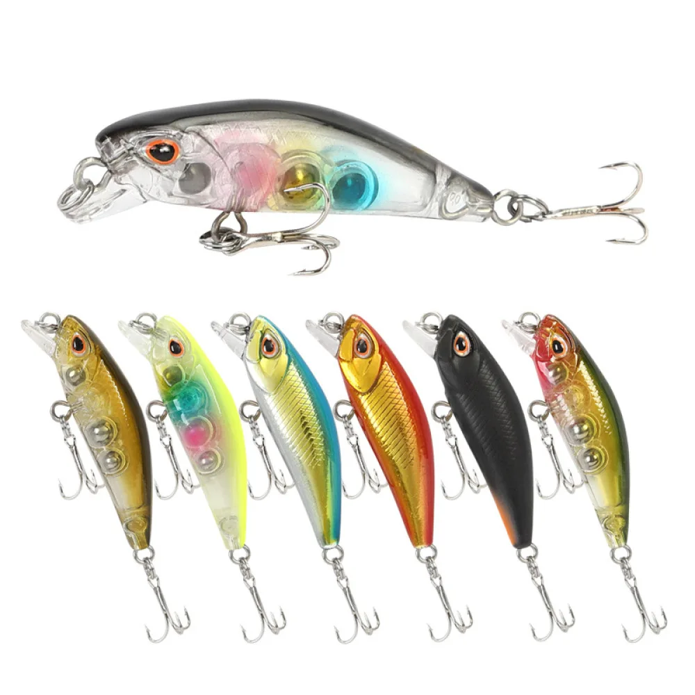 

5pcs 4.3cm3.4g Wobblers Fishing Lure Minnow Bionic Bait Sink Slowly Hard Bait Sinking Wobbler Carp Fishing Trout Lure Tackle