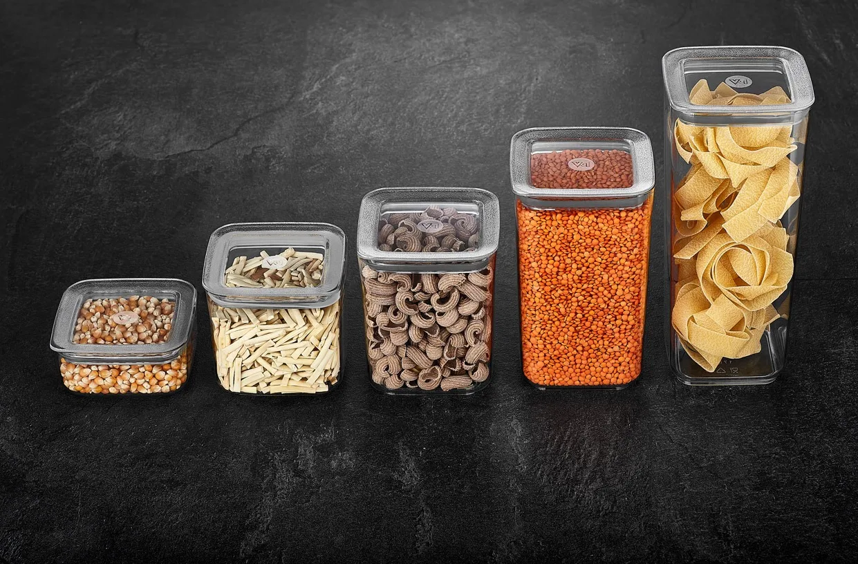 60-40-30-25-20-15-10-5 Pcs Sude Kitchen Food Storage Box Container Set Square Organizer Vacuumed Lid Airtight Transparent Jar | Дом и сад
