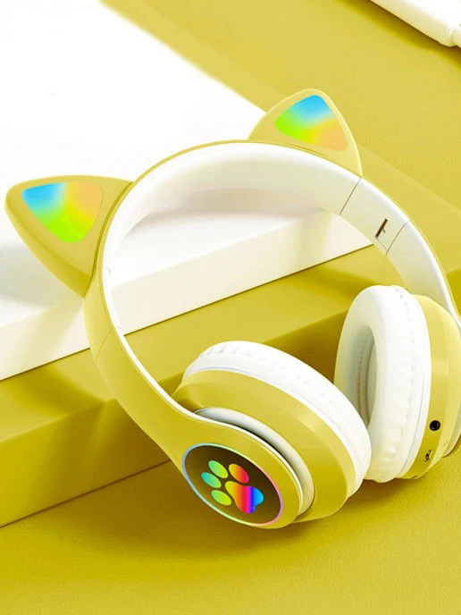 Wireless Bluetooth headphones with cat ears ear p33m | Электроника