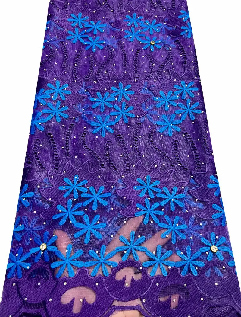 Новинка 2022 фиолетовая французская нигерийская кружевная ткань высокого