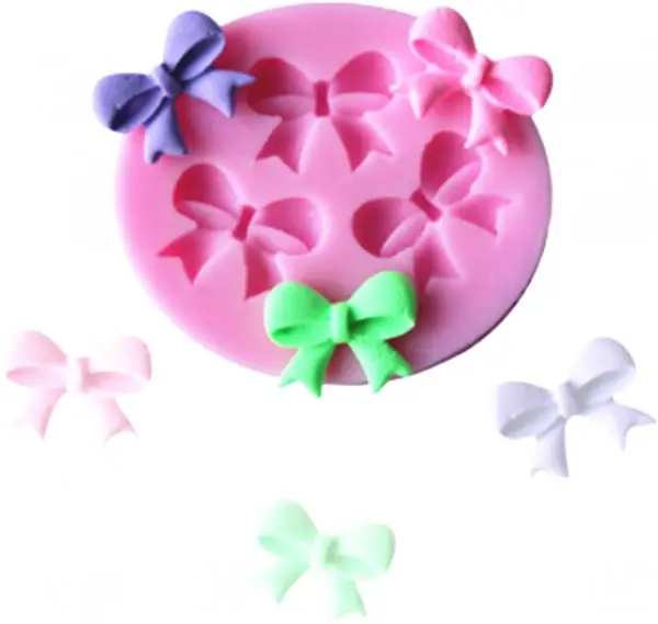 Силиконовая форма для помадки с объемными бантиками украшения торта шоколада