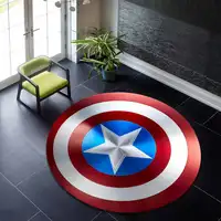 Captain America Pattern Round Rug, Round Carpet, Circle Area Rug, Modern Round Carpet, Popular Rug, Themed Rug, Home Decoration