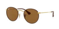 rayban round craft 3475q 9041 50 sunglasses leahter brown frame b 15 brown lenses high quality vision sunglasses 2021