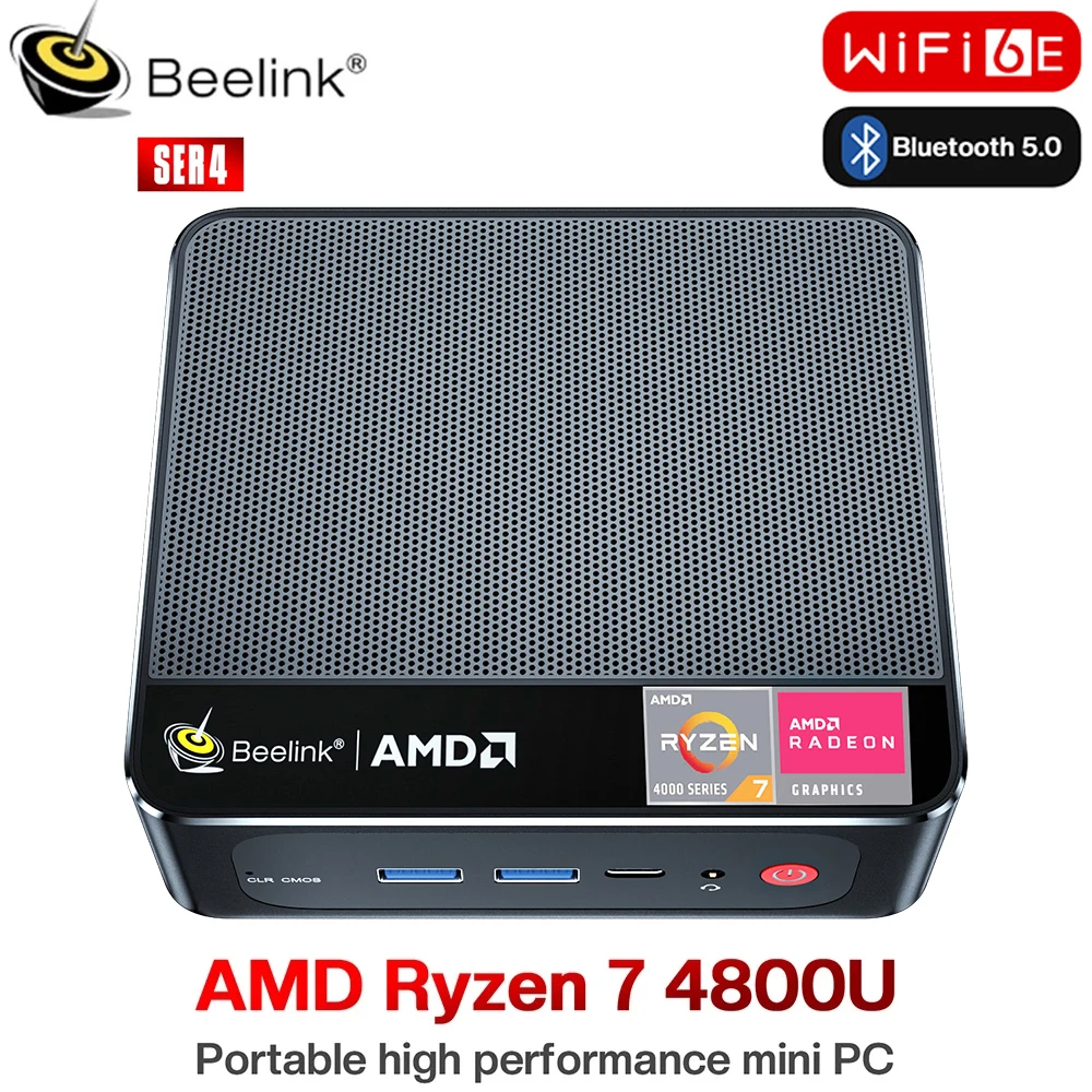 Новый мини-ПК Beelink SER4 AMD Ryzen 7 4800U Windows 11 DDR4 16 ГБ 32 512 SSD WIFI 6 BT5.0 игровой компьютер 10 VS SER3
