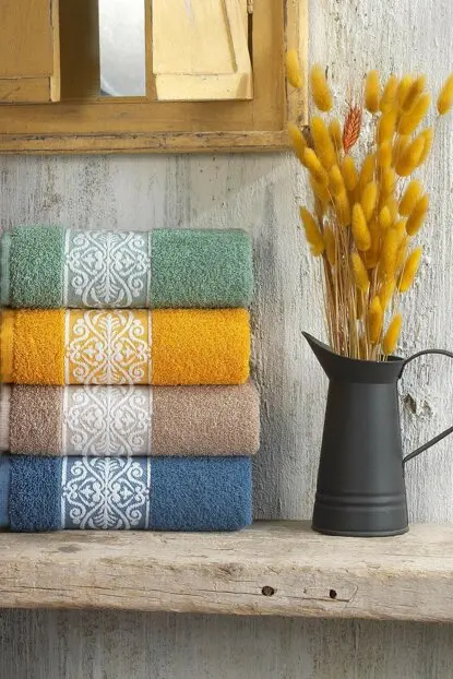 

Hand-Face Towel Set Antibacterial Soft Water Absorbent Flat English Towel 50*90 cm