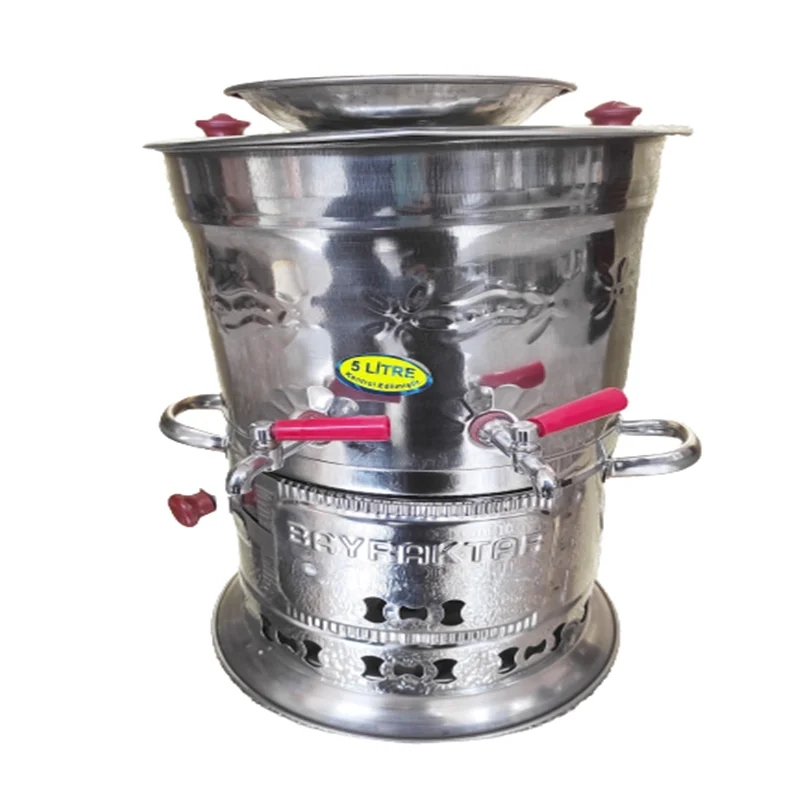 Турецкий самовар стальной материал объем 5 литров для пикника дома кемпинга