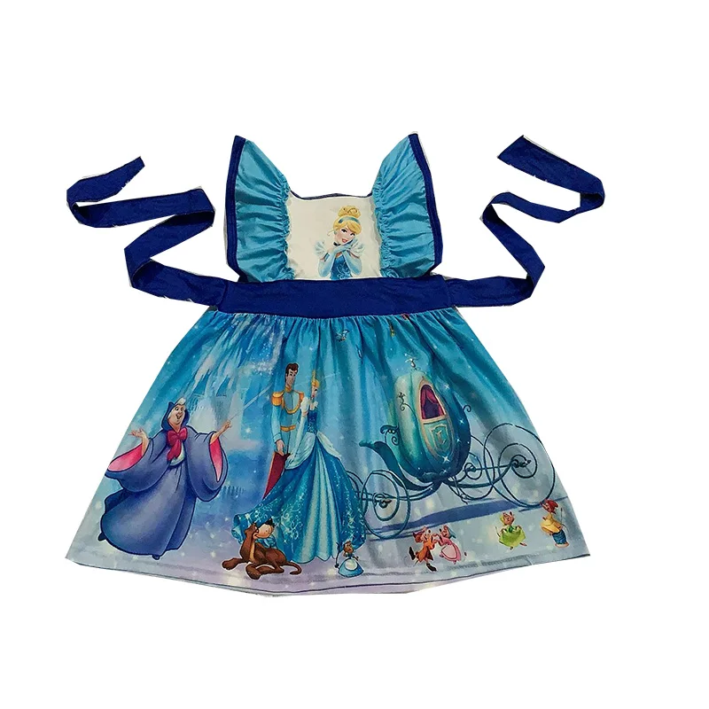 

Wholesale Kids Sleeveless Princess Dress Knee Length Fashion Holiday Belt Boutique Girls Dresses