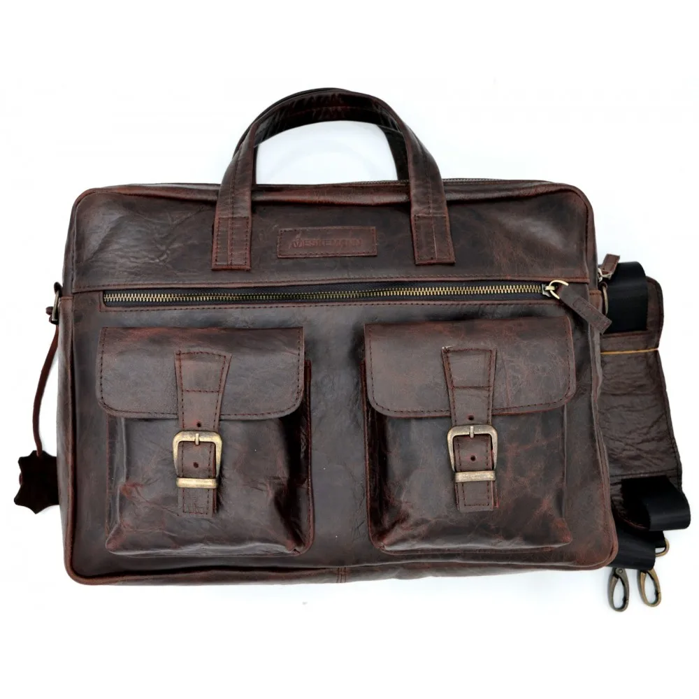 %100 Leather Business Men Briefcases Laptop Bag Offices Casual Fashion Summer Vacation Handbag Unisex Male Female 2022 Design