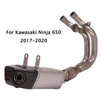 for kawasaki ninja 650 2017 2020 full exhaust system front link pipe connection tail muffler tip slip on modified motorcycle