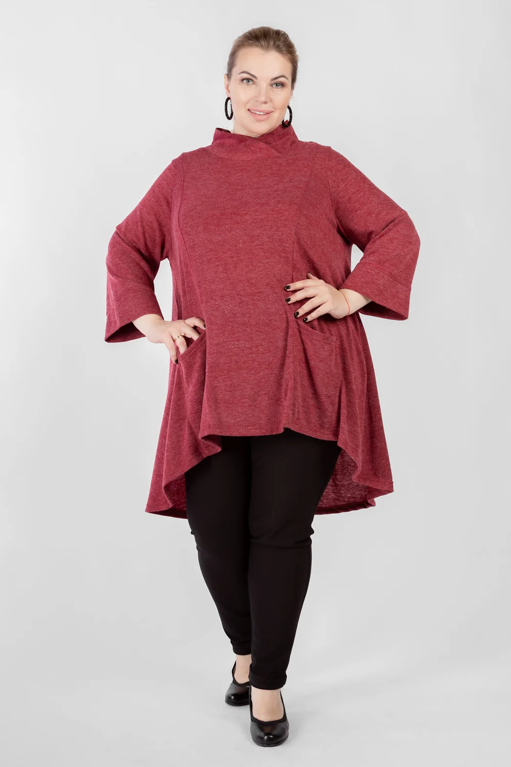 Туника женская домашняя в офис большие размеры для полных plus size RUS размер 52-54 |