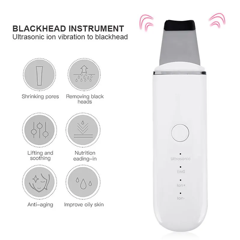 Ультразвуковой пилинг скраб для кожи лица чистка машина Лопата акне очиститель