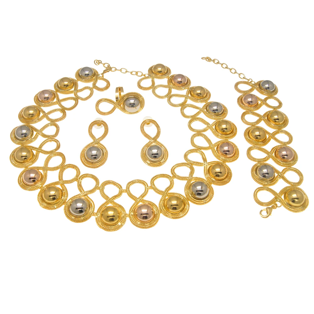 2022 модный бразильский позолоченный комплект ювелирных изделий изысканное