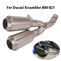 for ducati scrambler 800 821 monster 797 scrambler icon exhaust system mid link pipe connect two muffler baffles motorcycle