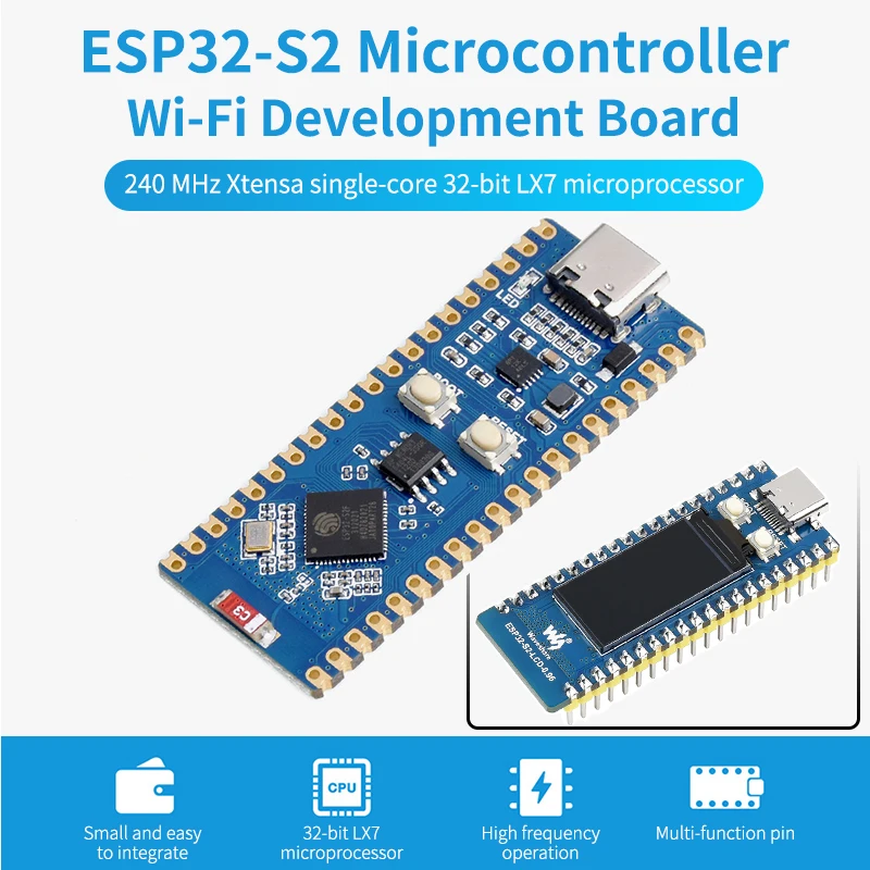ESP32-S2 микроконтроллер 2 4 GHz Wi-Fi макетная плата 240MHz модуль процессора с Pin / LCD