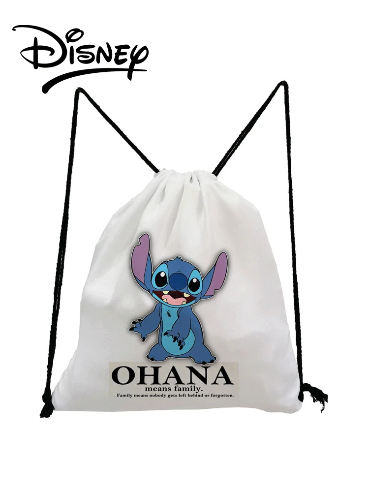 

Disney Lilo Stitch Drawstring Bags Cute Cartoon Child Small Backpack Eco Reusable Travel Storage Bag New Trend Swim Backpack