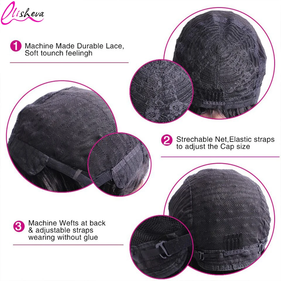 

Body Wave Ombre 1B Burgundy Human Hair Wig With Bangs Full Machine Made Wigs for Black Woman Wave Human Hair Glueless wigs 150%