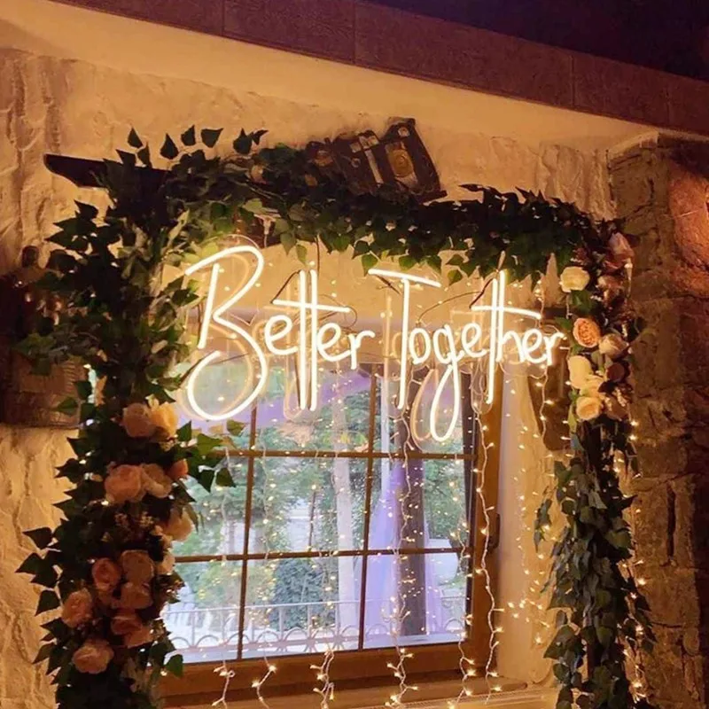 Неоновая вывессветильник на заказ Светодиодная гибкая доска с надписью Better Together