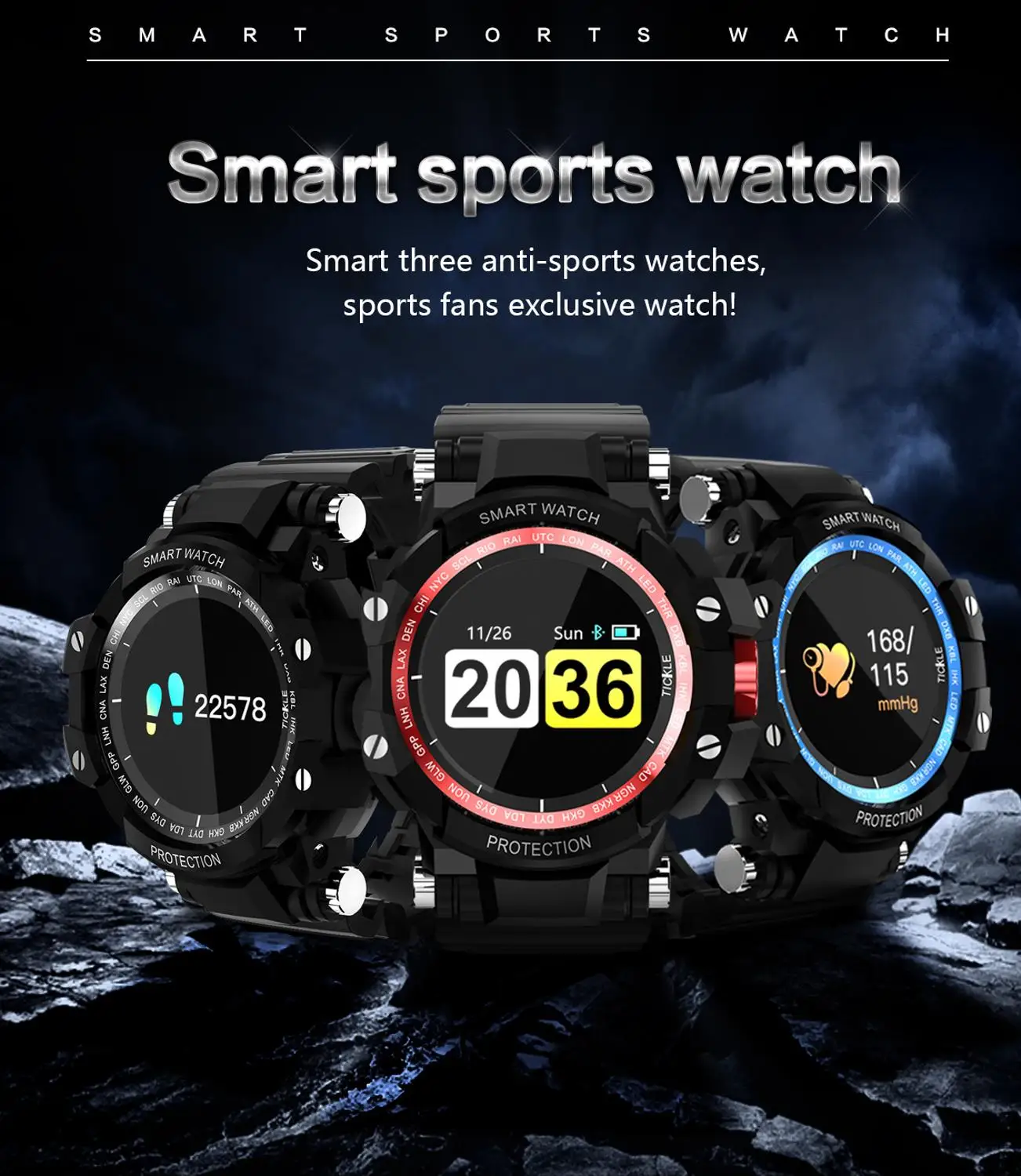 Accalia GW68 smart watch side scratch touch super drop sport bracelet IP67 waterproof heart rate blood pressure band man | Электроника