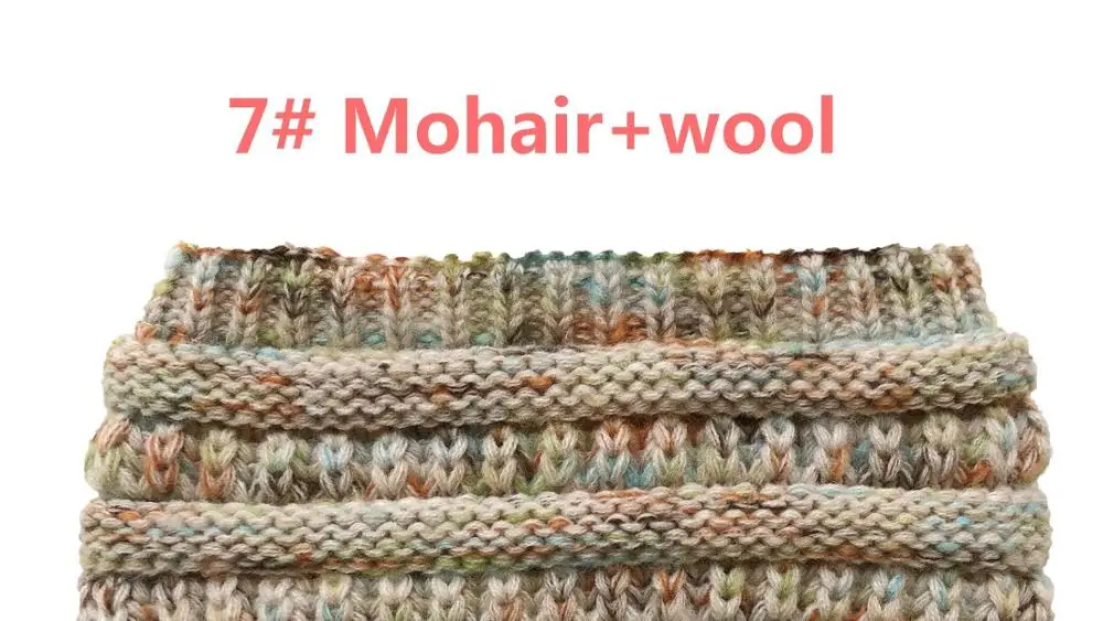 7 Wool 8 цветов, головная повязка из мохера, женские тянущиеся вязаные крючком шапки, зимние шапки для рождества, вечерние, подарок для женщин, шапка, теплая, для девушек, грязная булочка - Цвет: 7 Wool