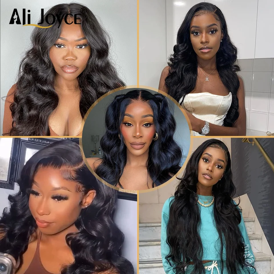 

Body Wave 13X4 Lace Front Wig Pre Plucked Remy Hair 4X4 Lace Closure Wig Natural Black Color Brazilian Human Wig For Black Women