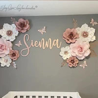decorative wooden double name sign painted option available event sign baby name sign flower wall sign