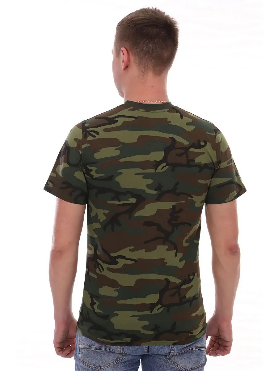 Футболка камуфляжная мужская (100% х\б трикотажная ткань-Кулирка) для повседневной