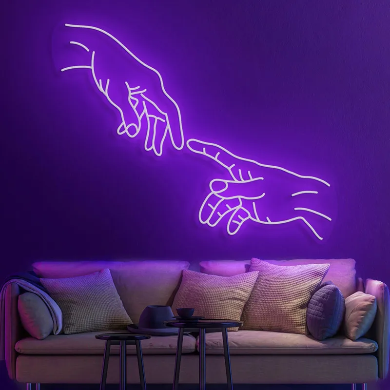 HAND OF GOD Neon Sign Light Office Home Room Interior Design Neon Sign Wall Art Neon Sign Wall Decor Wedding Decor