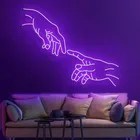 Неоновая вывеска Рука Бога, офисный домашний интерьерный дизайн, настенная неоновая вывеска, декор для стен, свадьбы