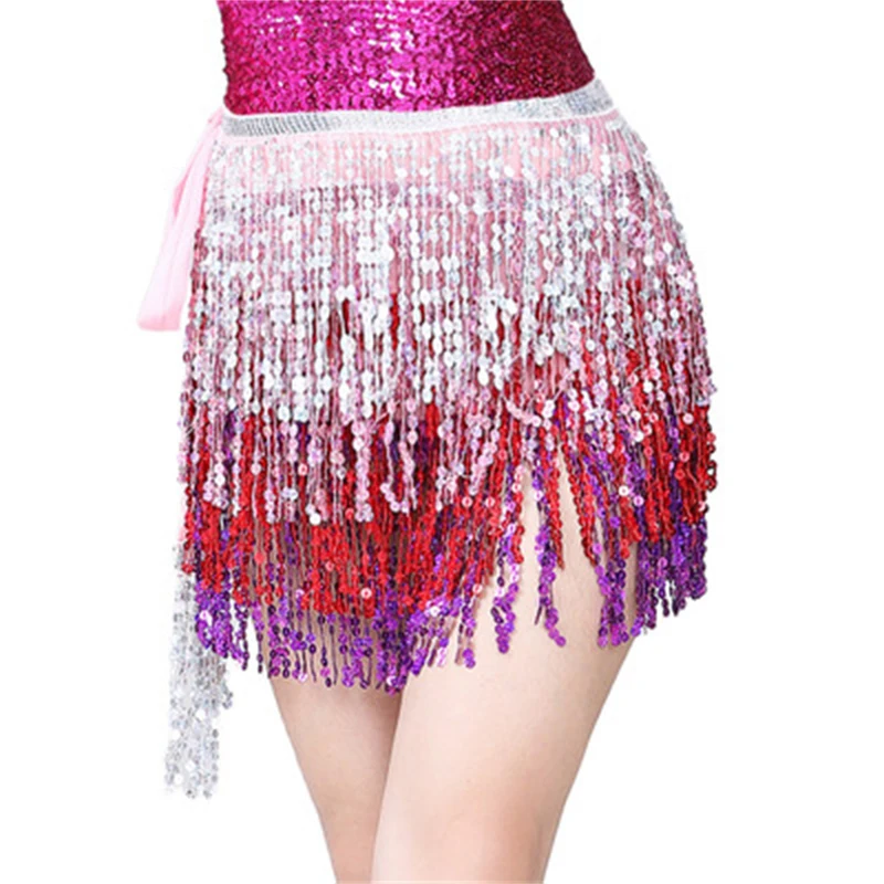 Женский костюм для индийского танца живота мини-юбка с блестками и