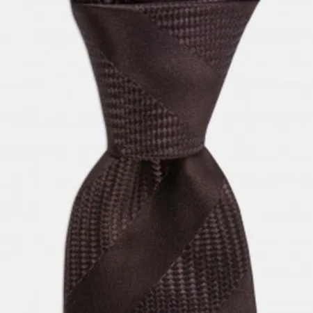 

Striped brown silk tie 67828054