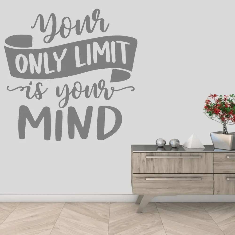 

Your Only Limit Is Your Mind Quotes Stickers Home Bedroom Wall Art Decoration Removable A002845