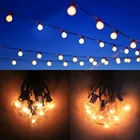 Гирлянда G40 для внутреннего дворика, вечерние ничный Рождественский шнурок с круглыми лампочками для внутреннего дворика, сада, бистро, беседка для палаток, 11 м