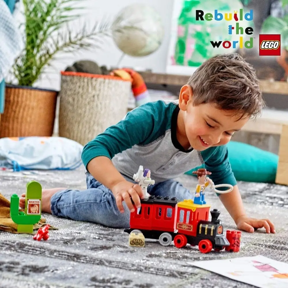 LEGO DUPLO поезд История игрушек (10894) с фигурками Вуди Базз Лайтер Дисней блоки duplo