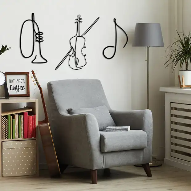 

Premium Euterpe Set of 3 Music Themed Metal Decorations Wall Decoration Products Room Decor Gift Free Shipping Products