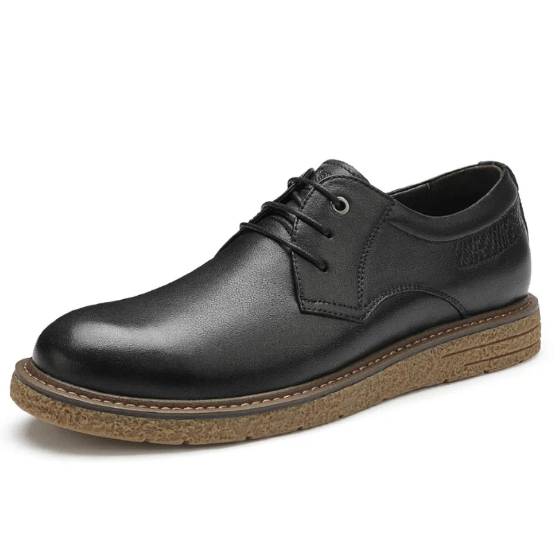 A932043460Black CAMEL/Мужская обувь; Новинка; деловая модельная обувь; мужские туфли из мягкой воловьей кожи; удобные амортизационные повседневные мужские туфли «Дерби» - Цвет: A932043460Black