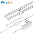 Ультратонкая светодиодсветильник панель 50 см, 24 В постоянного тока, 42 светодиода, 2835 светодиодов, Жесткая светодиодная трубка + сенсорный выключатель для кухни, под освещение шкафа