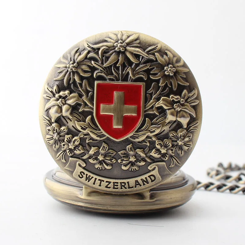 Vintage Mechanical Automatic Pocket Watches Medical Cross Swiss Classic Pattern Necklace Pendant Chain Clock relógio