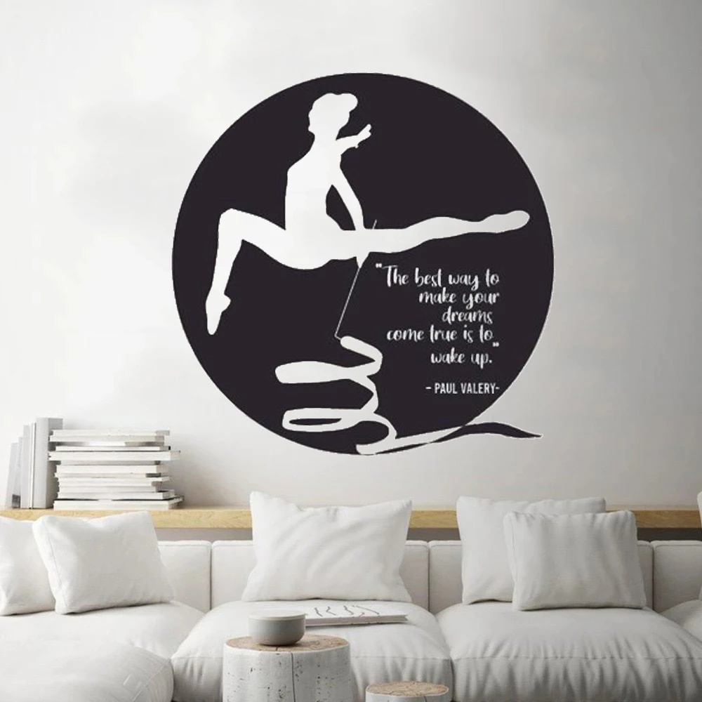 

Gymnast Wall Decals The Best Way To Make Your Dreams Quotes Stickers Removable Vinyl Sport Girl Gym Interior Decor Mural DW21913
