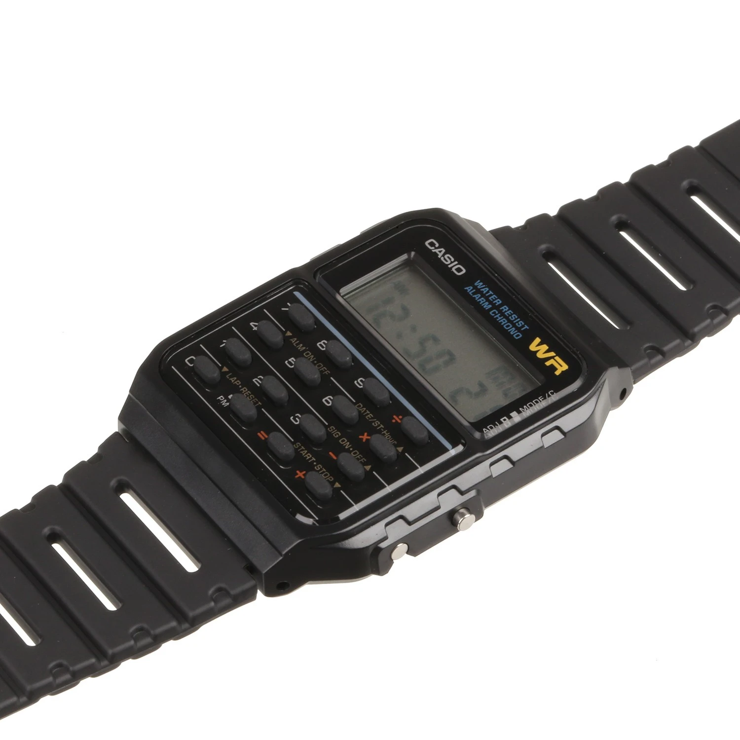 Часы CASIO Мужские многофункциональные с калькулятором и резиновым ремешком CA