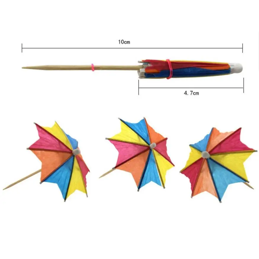 

50pcs/lot Mini Paper Umbrellas Toothpick Decor DIY Cocktail Parasols Umbrellas Wedding Birthday Party Bar Cake Drinks Decoration