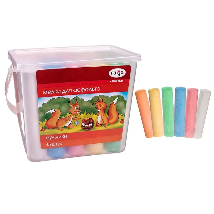 Мел для рисования на асфальте 15 шт в наборе цветной мел детей художественные