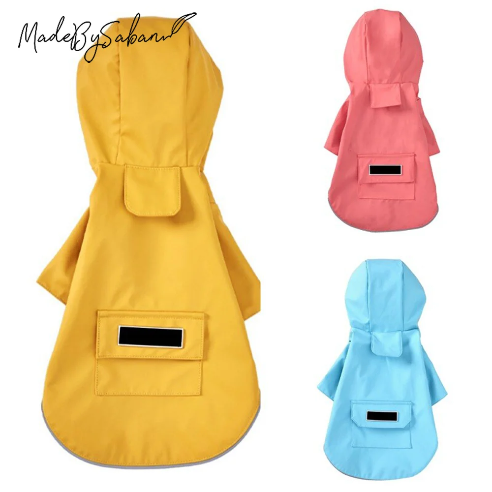 

Waterproof Mesh Breathable Sweat-absorbent Hooded Jacket Reflective Stripe Raincoat for Dogs