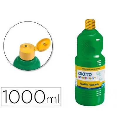 Жидкая темпера GIOTTO SCHOOL моющаяся темно зеленая 1000 мл| |