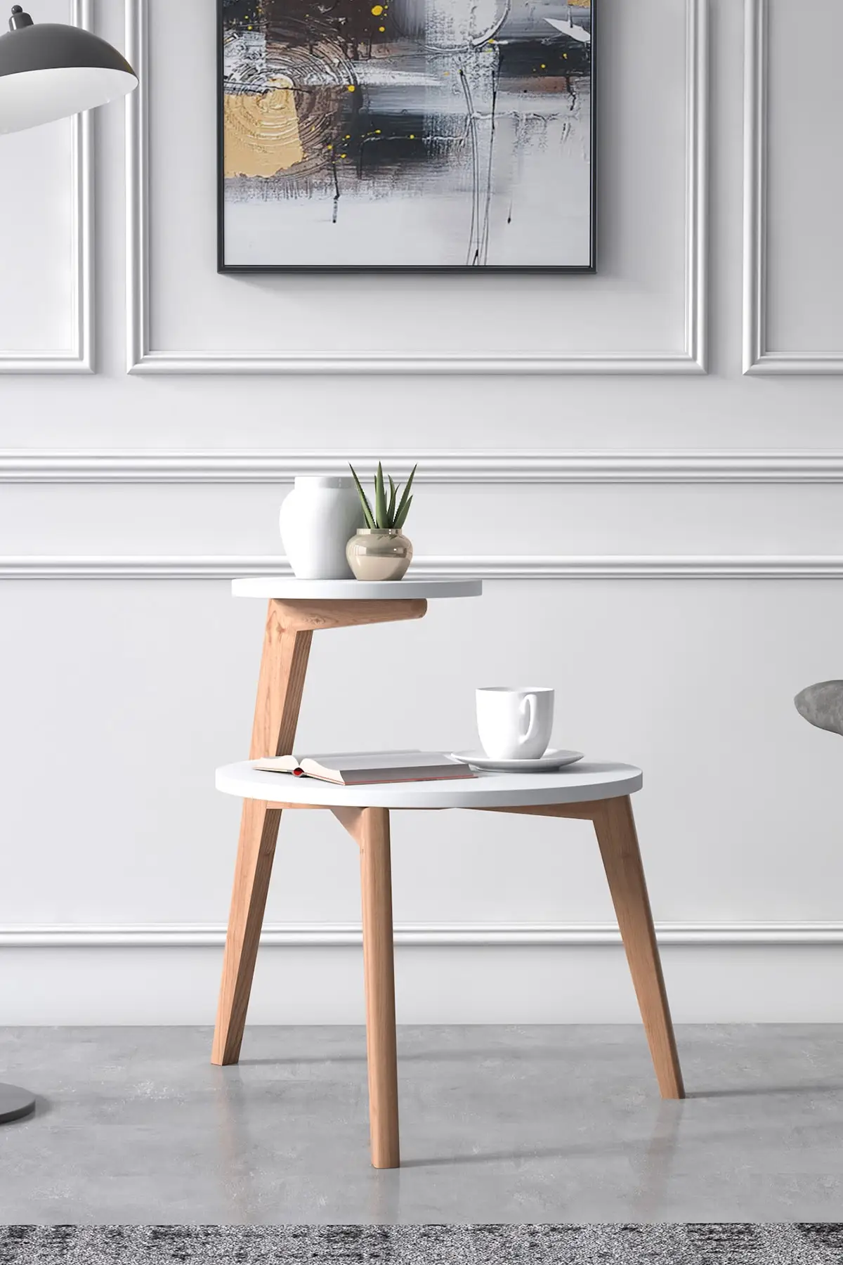 

Rego Side Table Wooden Leg Opaque White