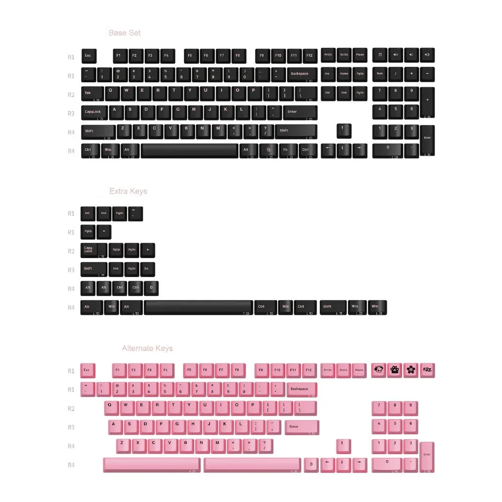 

AKKO Black & Pink Dancer Cherry Profile Double-shot PBT 229 Full Keycaps Set Suitable for Any Layout