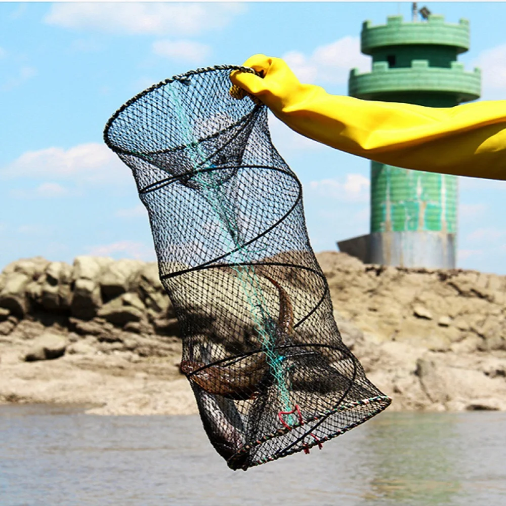 

Portable Net Fishing Net Casting Tetwork Fish Catcher Shrimp Crab Mesh Cage Cast Fishing Trap Network Foldable Tackle 37 x 60cm