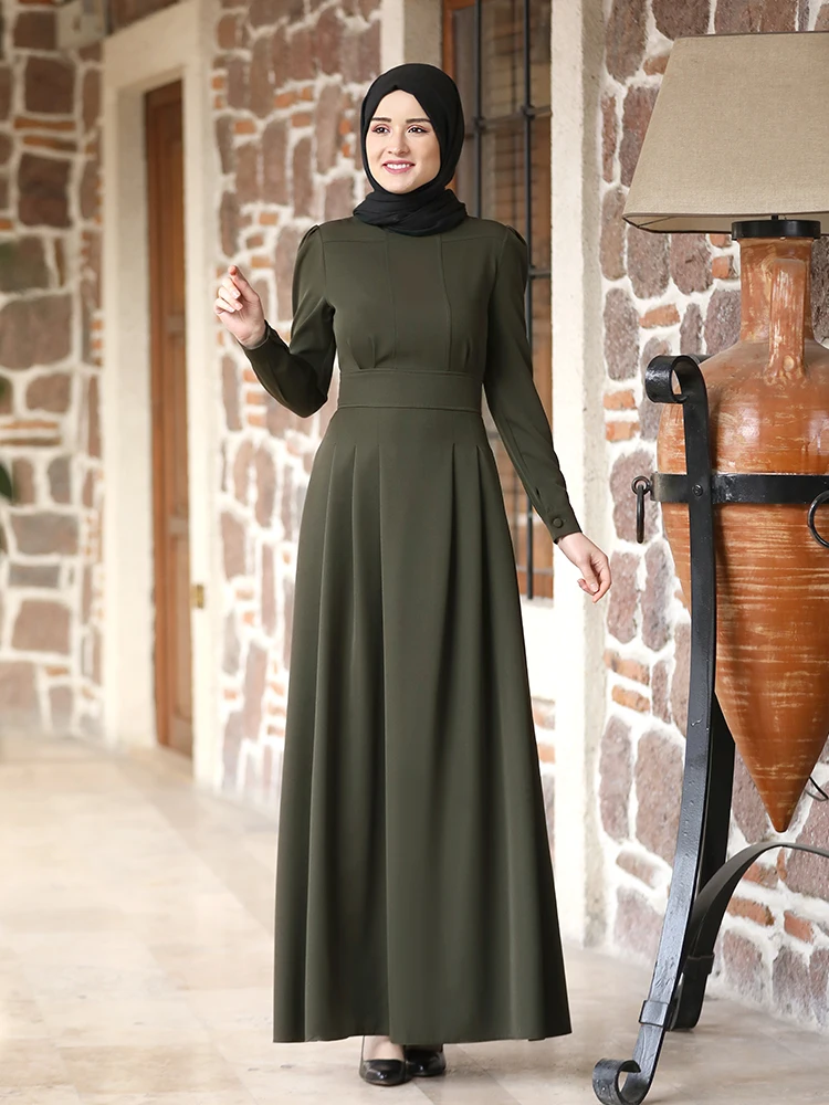

New Season Women Hijab Dress Islamic Muslim Clothing Ramadan Mubarak High Quality Turkish Product Flared Model